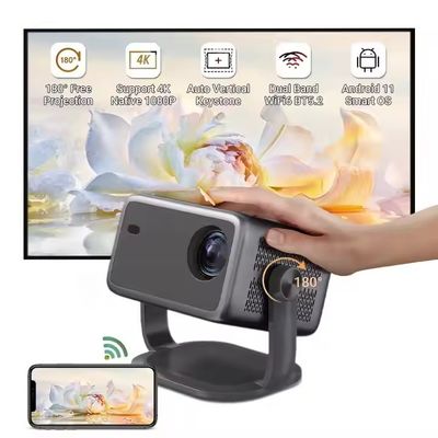 Хорошая цена. Автофокус 1080p Мини портативные кинотеатры DLP проекторы 8k 320 ANSI лумен онлайн