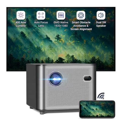 Хорошая цена. Airplay 4K Wi-Fi Мини Пико Проектор Bluetooth 400 ANSI 1080P 30DB онлайн